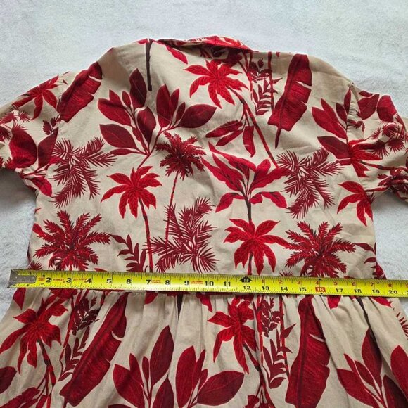 M Maeve x Anthropologie The Bettina tiered shirt dress in Red floral - Picture 10 of 11